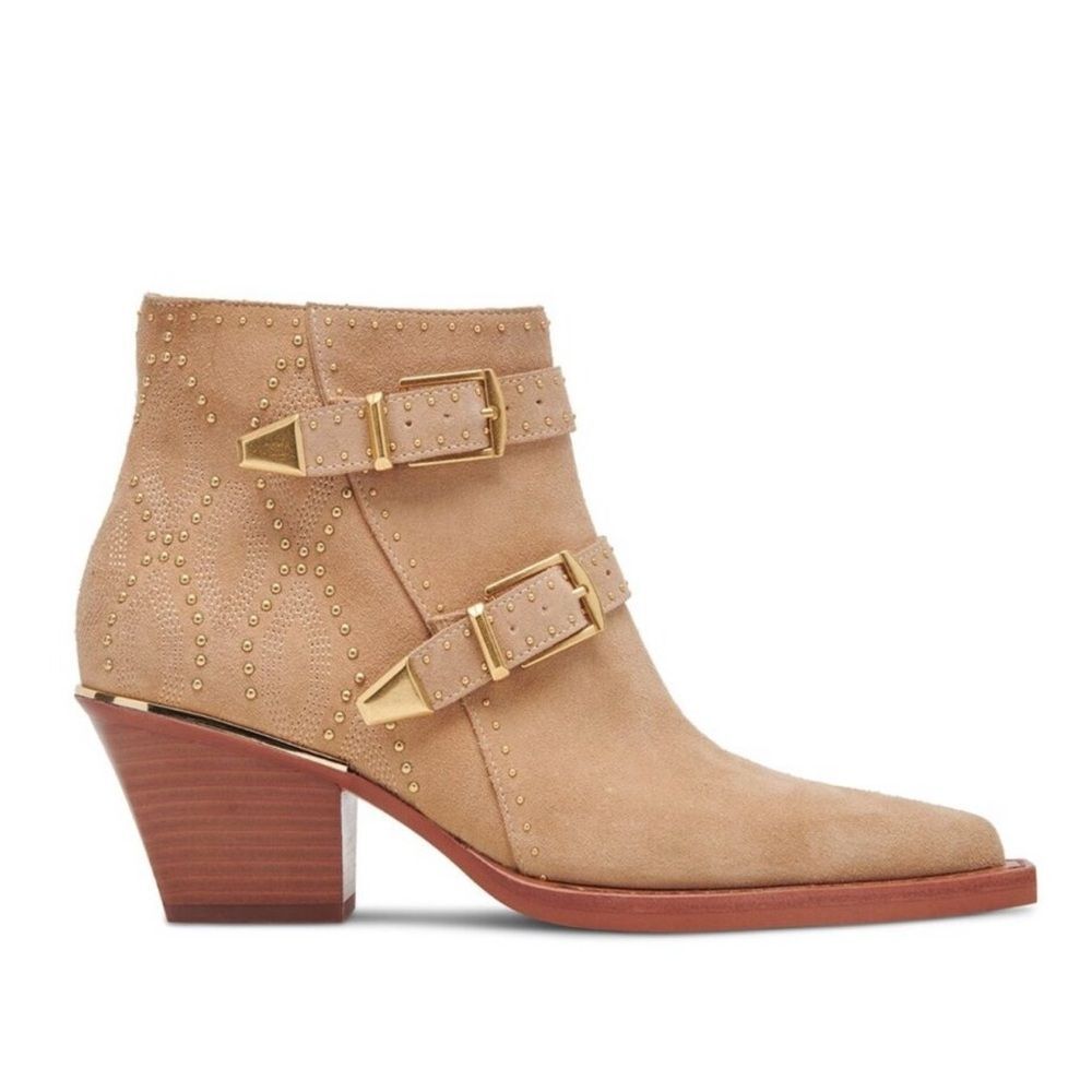 New Dolce Vita Ronnie Western Bootie in Camel Suede Size 6